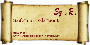 Száraz Róbert névjegykártya