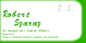 robert szaraz business card